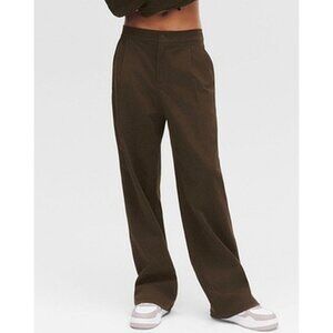Alo Road Trip Trousers Espresso Distressed Rugged Wide Straight Leg Pants Slacks